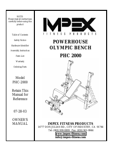 Handleiding Impex PHC-2000 Fitnessapparaat