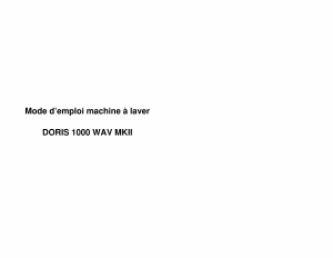 Mode d’emploi Waltham DORIS 1000 WAV MKII Lave-linge