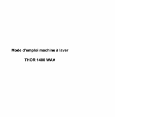 Mode d’emploi Waltham THOR 1400 WAV Lave-linge