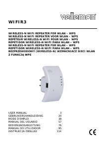 Instrukcja Velleman WIFIR3 Wzmacniacz WiFi