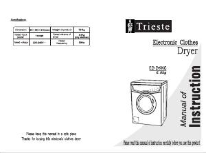 Handleiding Trieste ED-D6KG Wasdroger