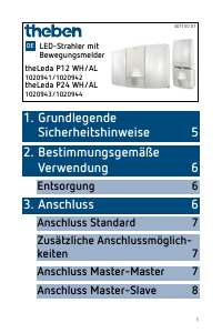 Bedienungsanleitung Theben theLeda P12 WH Bewegungsmelder