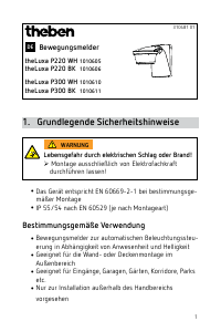 Bedienungsanleitung Theben theLuxa P220 WH Bewegungsmelder