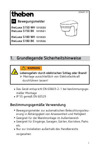 Bedienungsanleitung Theben theLuxa S150 BK Bewegungsmelder