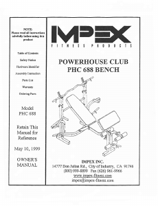 Handleiding Impex PHC-688 Fitnessapparaat
