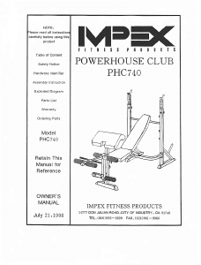 Handleiding Impex PHC-740 Fitnessapparaat