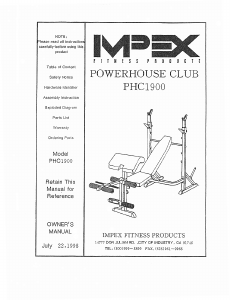 Manual Impex PHC-1900 Multi-gym