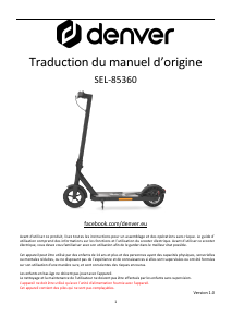 Mode d’emploi Denver SEL-85360O Trottinette électrique