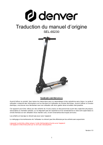 Mode d’emploi Denver SEL-65230W Trottinette électrique