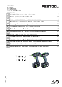 Bedienungsanleitung Festool T 15+3 Li Bohrschrauber