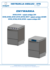 Instrukcja Stalgast 801505 Zmywarka