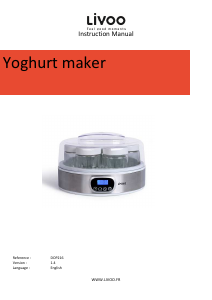 Manual Livoo DOP216 Yoghurt Maker