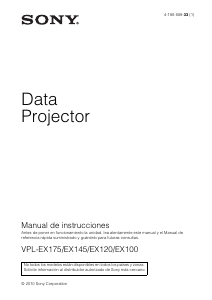 Manual de uso Sony VPL-EX100 Proyector