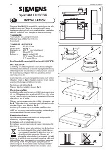 Bruksanvisning Siemens LU106SFSK Köksfläkt