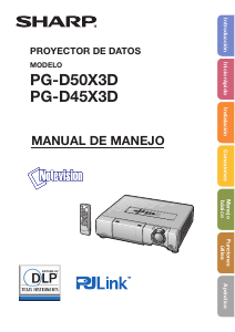 Manual de uso Sharp PG-D45X3D Proyector