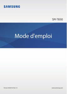 Mode d’emploi Samsung SM-T830 Galaxy Tab S4 Tablette