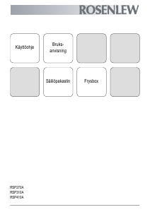 Käyttöohje Rosenlew RSP310A Pakastin