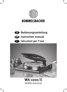 Manuale Rommelsbacher WA 1000/E Macchina per waffle