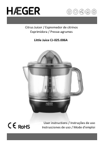 Manual de uso Haeger CJ-025.006A Exprimidor de cítricos