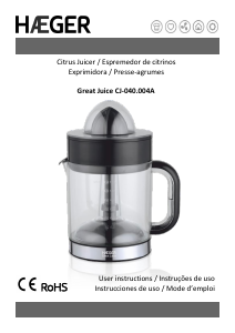 Manual Haeger CJ-040.004A Citrus Juicer