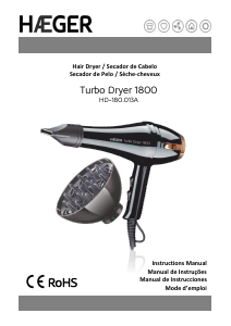 Manual de uso Haeger HD-180.013A Secador de pelo