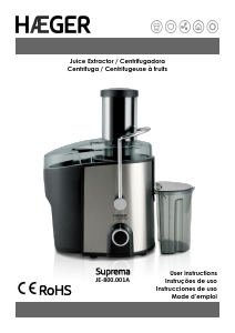 Manual Haeger JE-800.001A Juicer