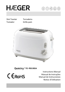 Manual Haeger TO-900.005A Toaster