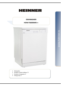 Manual Heinner HDW-FS6006WE++ Maşină de spălat vase