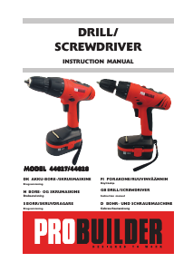 Brugsanvisning Probuilder 44027 Bore-skruemaskine