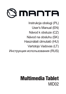 Manuál Manta MID02 Tablet