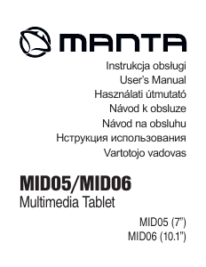 Használati útmutató Manta MID06 Táblagép