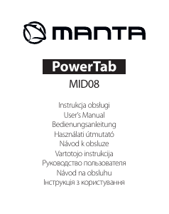 Vadovas Manta MID08 PowerTab Planšetinis kompiuteris