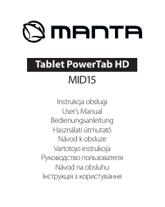 Návod Manta MID15 PowerTab HD Tablet