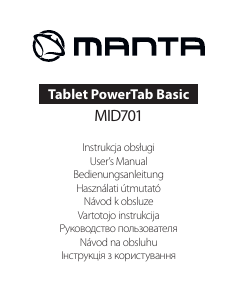 Vadovas Manta MID701 PowerTab Basic Planšetinis kompiuteris
