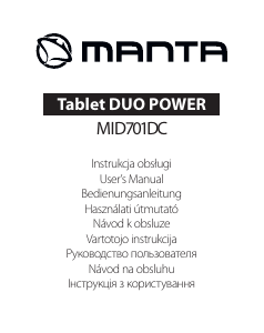 Használati útmutató Manta MID701DC Duo Power Táblagép