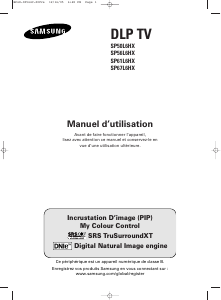 Mode d’emploi Samsung SP-50L6HX Téléviseur