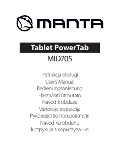 Vadovas Manta MID705 PowerTab Planšetinis kompiuteris