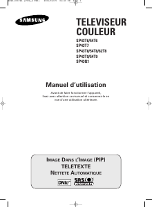 Mode d’emploi Samsung SP-62T8HE Téléviseur