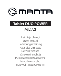 Vadovas Manta MID721 Duo Power Planšetinis kompiuteris