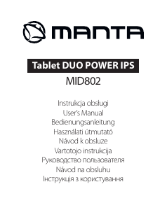 Használati útmutató Manta MID802 Duo Power IPS Táblagép