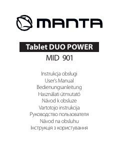 Vadovas Manta MID901 Duo Power Planšetinis kompiuteris