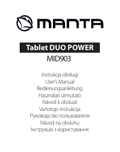 Руководство Manta MID903 Duo Power Планшет