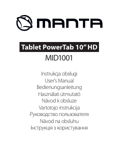 Vadovas Manta MID1001 PowerTab Planšetinis kompiuteris