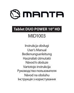 Vadovas Manta MID1003 Duo Power Planšetinis kompiuteris