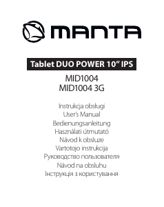 Vadovas Manta MID1004 Duo Power Planšetinis kompiuteris