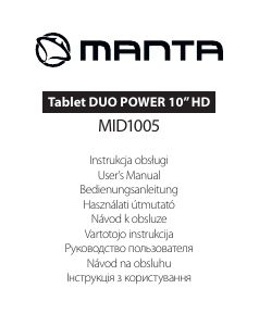 Instrukcja Manta MID1005 Duo Power Tablet