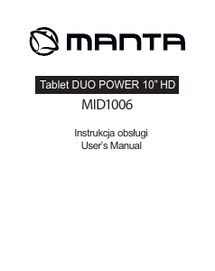 Instrukcja Manta MID1006 Duo Power Tablet