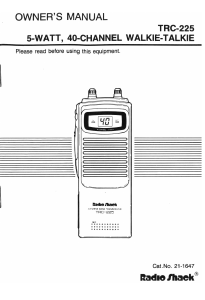 Handleiding Radio Shack TRC-225 Walkie-talkie