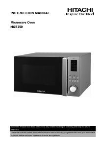 Manual Hitachi MGE250 Microwave