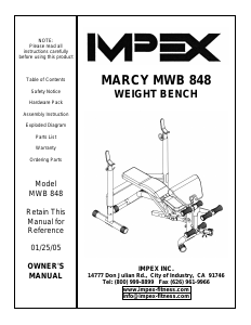 Handleiding Impex MWB-848 Fitnessapparaat